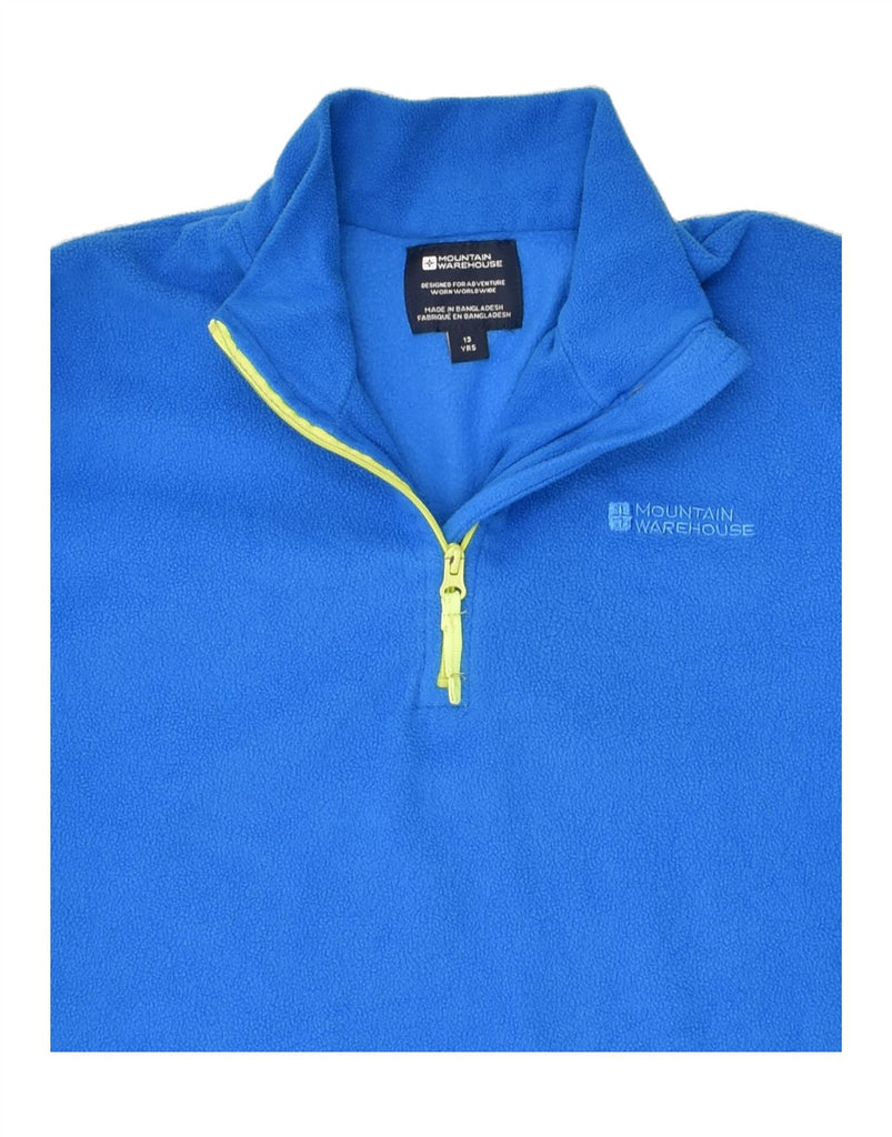 MOUNTAIN WAREHOUSE Boys Zip Neck Fleece Jumper 12-13 Years Blue Polyester | Vintage Mountain Warehouse | Thrift | Second-Hand Mountain Warehouse | Used Clothing | Messina Hembry 