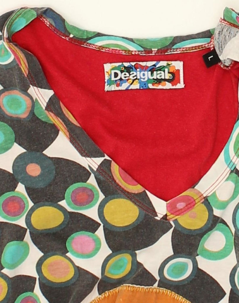 DESIGUAL Girls Tunic Dress 13-14 Years Large Red Geometric Cotton | Vintage Desigual | Thrift | Second-Hand Desigual | Used Clothing | Messina Hembry 