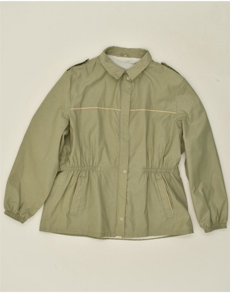 VINTAGE Womens Military Jacket UK 16 Large Khaki Polyester Vintage Vintage and Second-Hand Vintage from Messina Hembry 