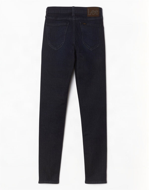 Lee Womens Malone Skinny Jeans W26 L32 Navy Blue Cotton