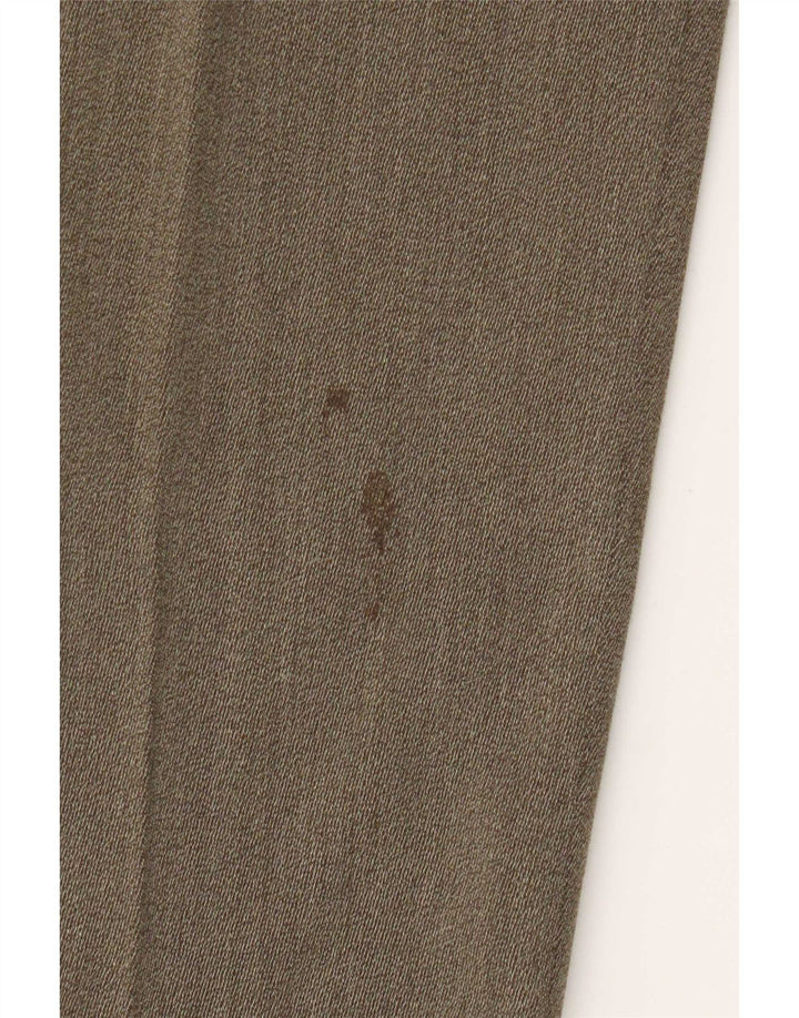 Marks & Spencer Mens Pegged Suit Trousers W32 L33 Khaki New Wool