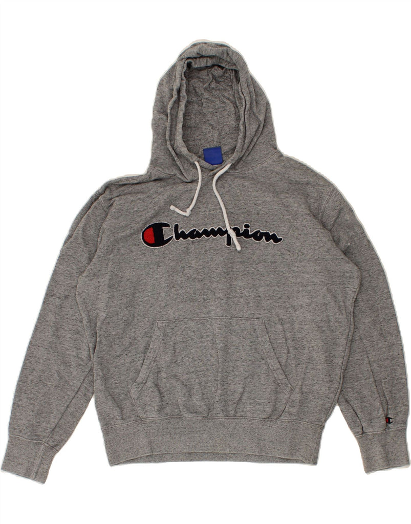 CHAMPION Mens Graphic Hoodie Jumper Large Grey Cotton Vintage Champion and Second-Hand Champion from Messina Hembry 