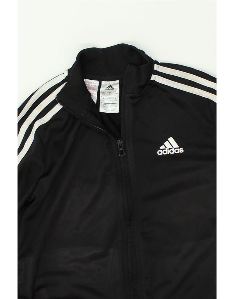 ADIDAS Boys Tracksuit Top Jacket 9-10 Years Black Polyester | Vintage Adidas | Thrift | Second-Hand Adidas | Used Clothing | Messina Hembry 