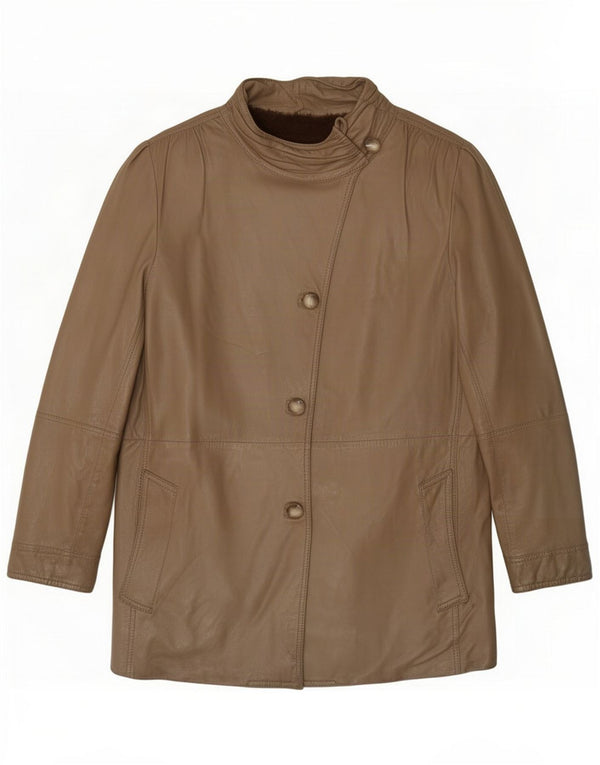Vintage Womens Shearling Jacket UK 14 Medium Khaki