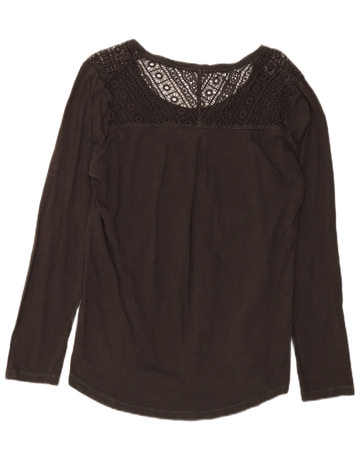 Fat Face Womens Top Long Sleeve UK 16 Large Brown Cotton