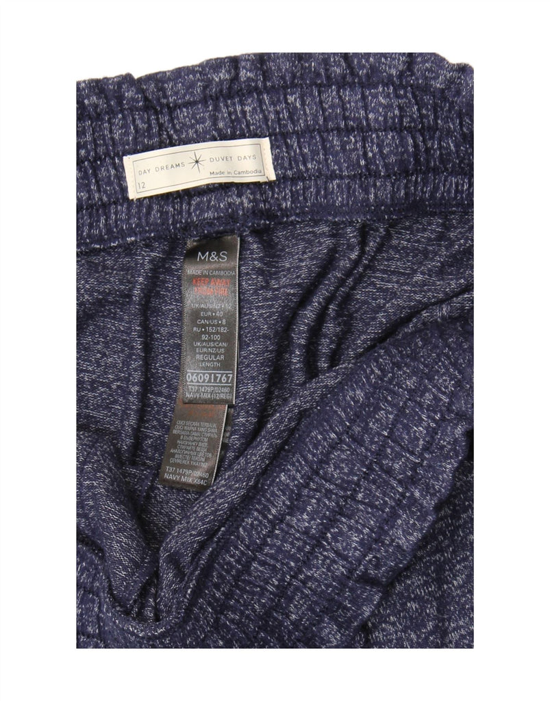 MARKS & SPENCER Womens Tracksuit Trousers Joggers UK 12 Medium Navy Blue Vintage Marks & Spencer and Second-Hand Marks & Spencer from Messina Hembry 