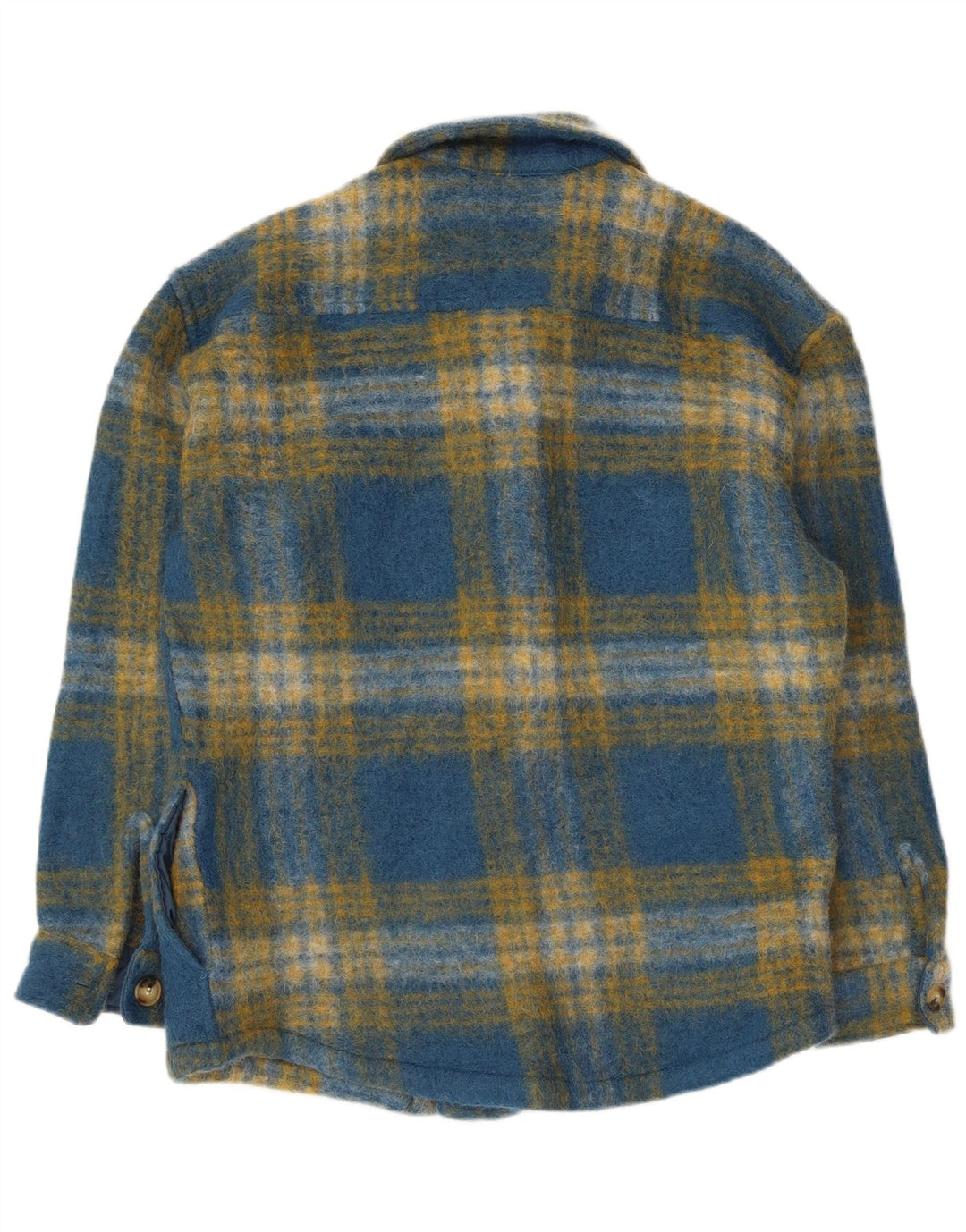 Zara Mens Overshirt Flannel Shirt Large Blue Plaid