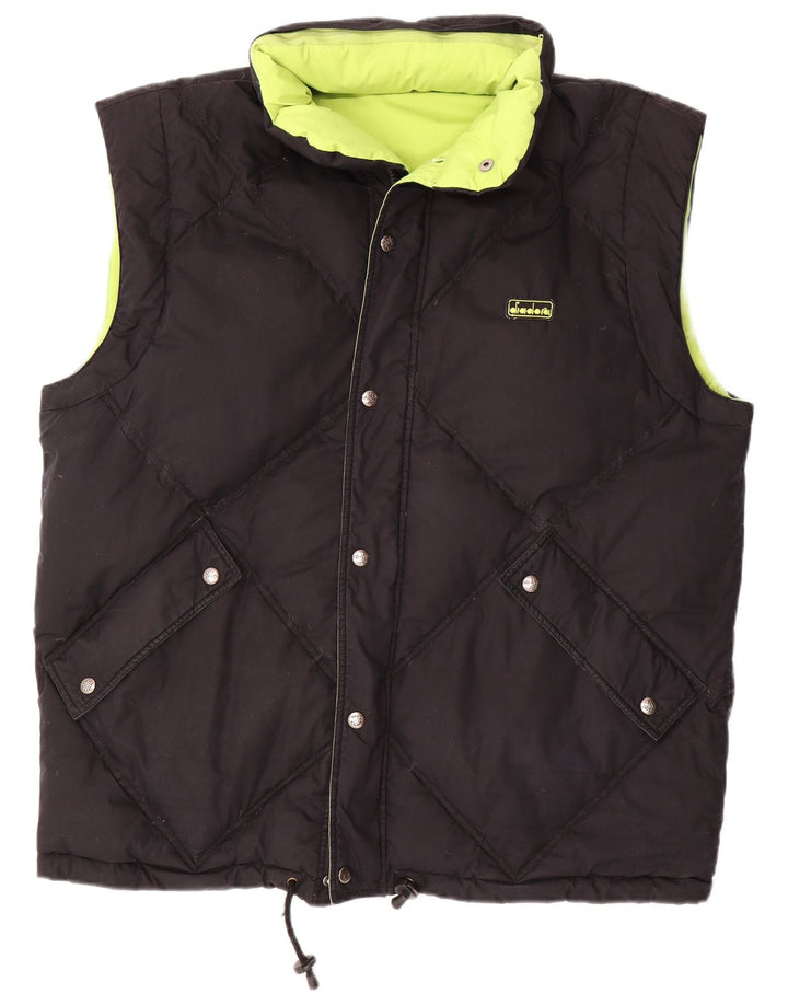DIADORA Mens Loose Fit Reversible Padded Gilet UK 38 Medium Green