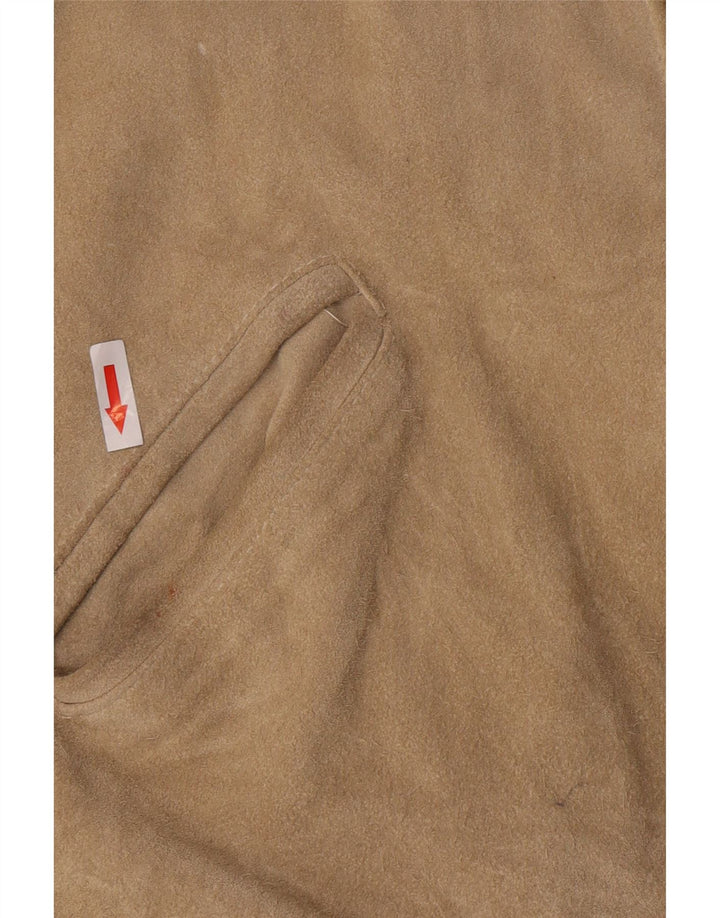 Vintage Mens Suede Jacket UK 40 Large Beige