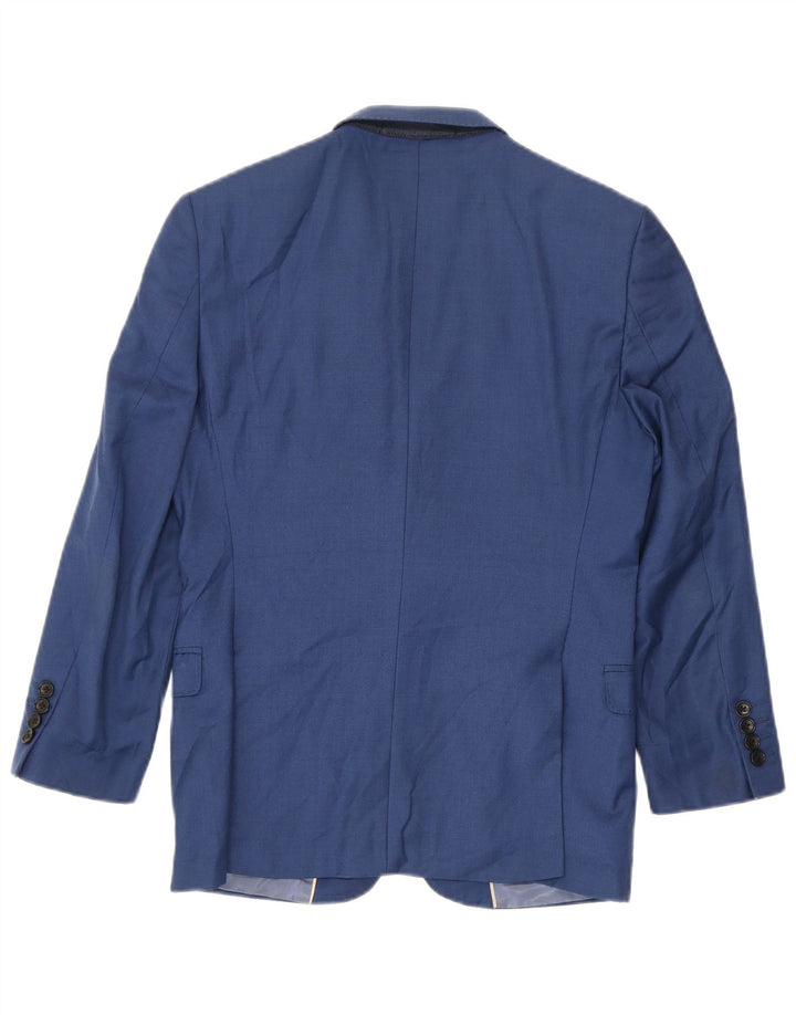 French Connection Mens 2 Button 3/4 Sleeve Blazer Jacket UK 36 Small Blue
