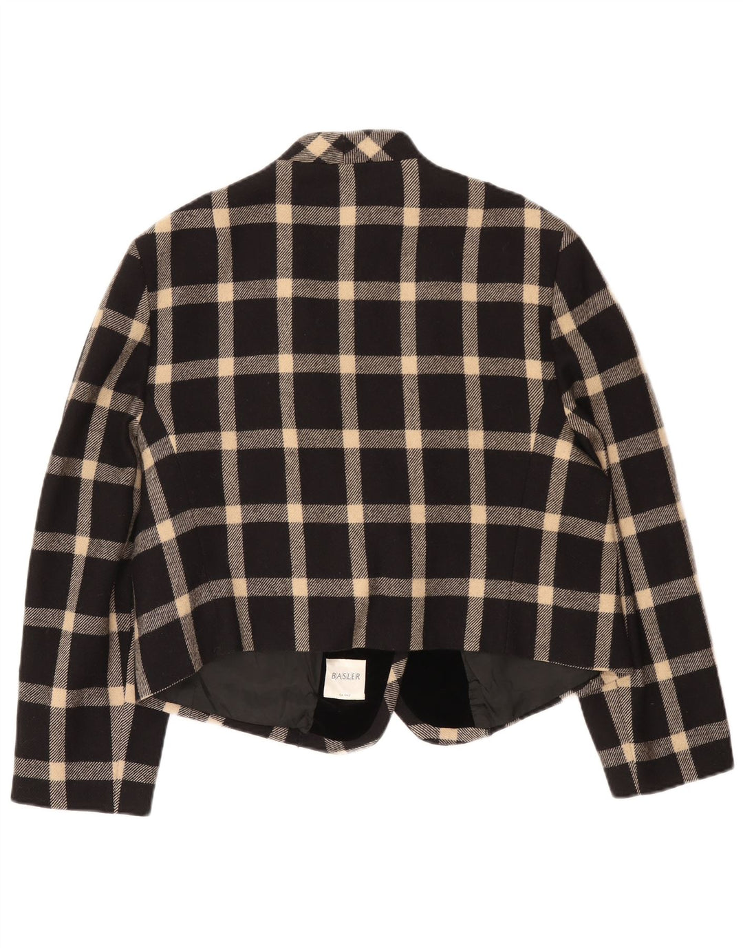 Basler Womens 1 Button Blazer Jacket UK 18 XL Black Check Wool