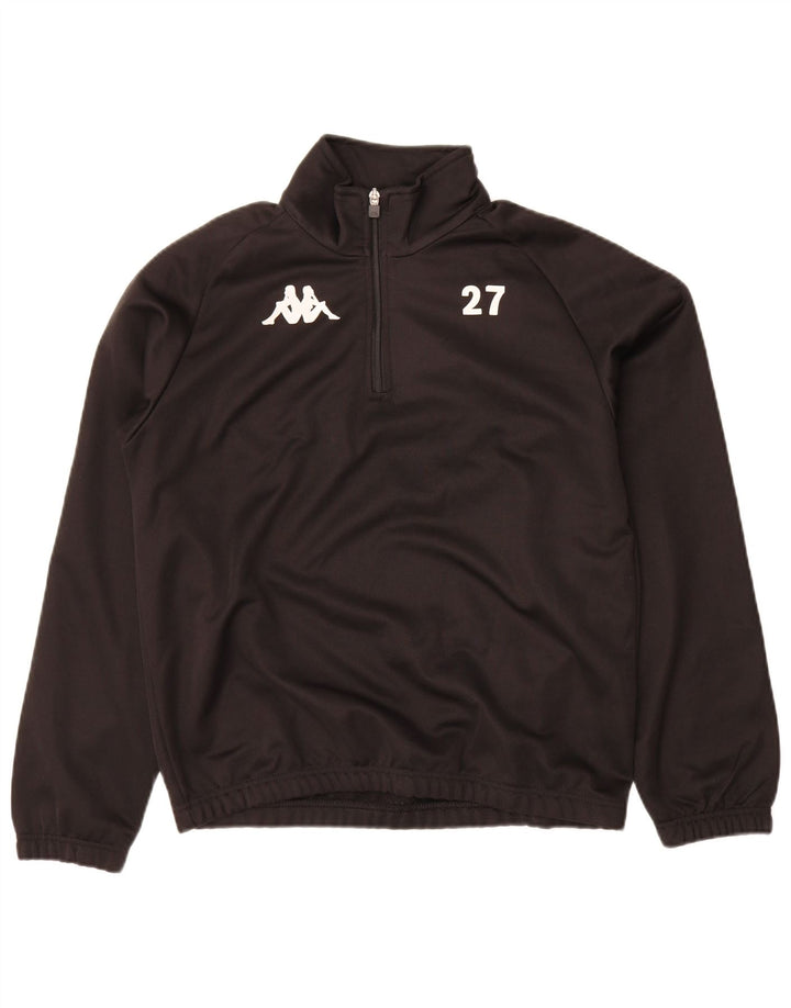 Kappa Mens Graphic Pullover Tracksuit Top Jacket Medium Black Polyester