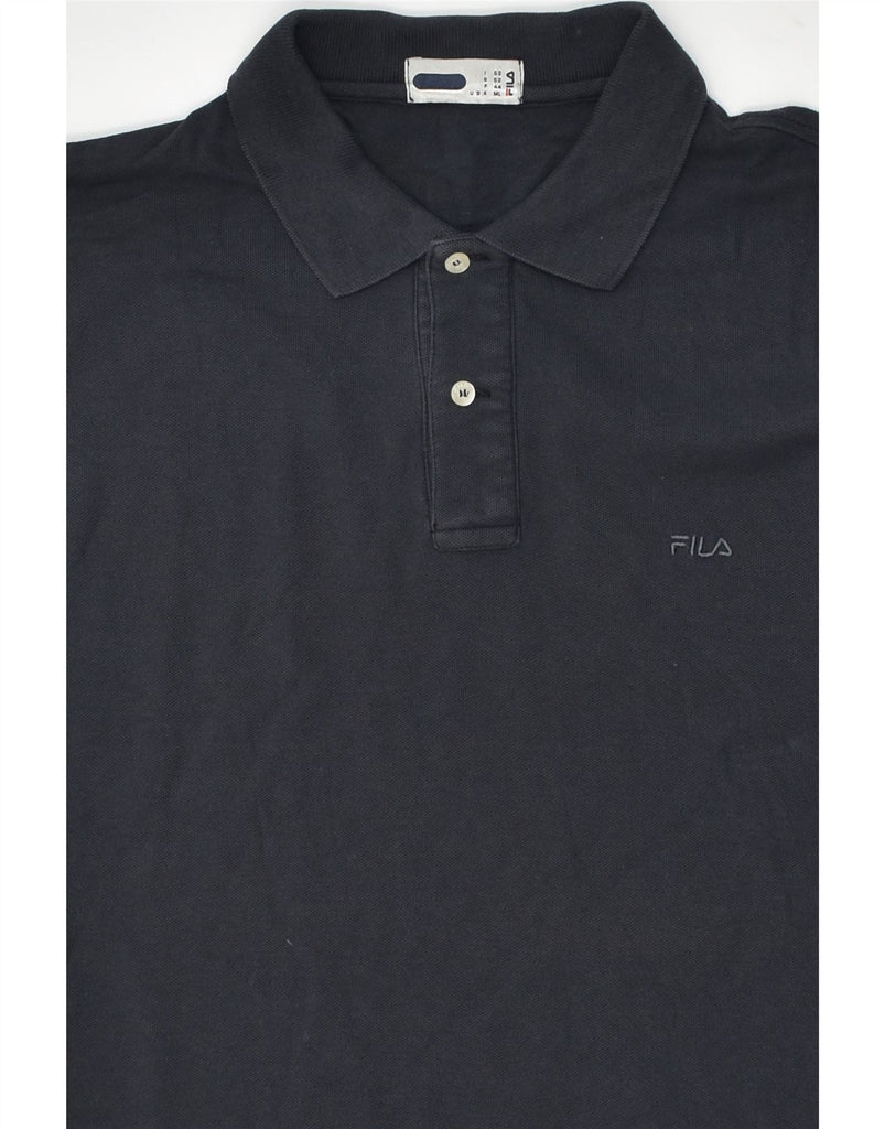 FILA Mens Polo Shirt IT 52 Large Navy Blue Cotton | Vintage Fila | Thrift | Second-Hand Fila | Used Clothing | Messina Hembry 