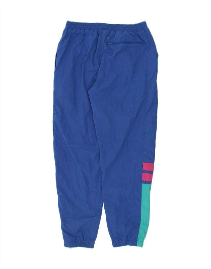 VINTAGE Mens Tracksuit Trousers Joggers Medium Blue Colourblock Cotton | Vintage Vintage | Thrift | Second-Hand Vintage | Used Clothing | Messina Hembry 