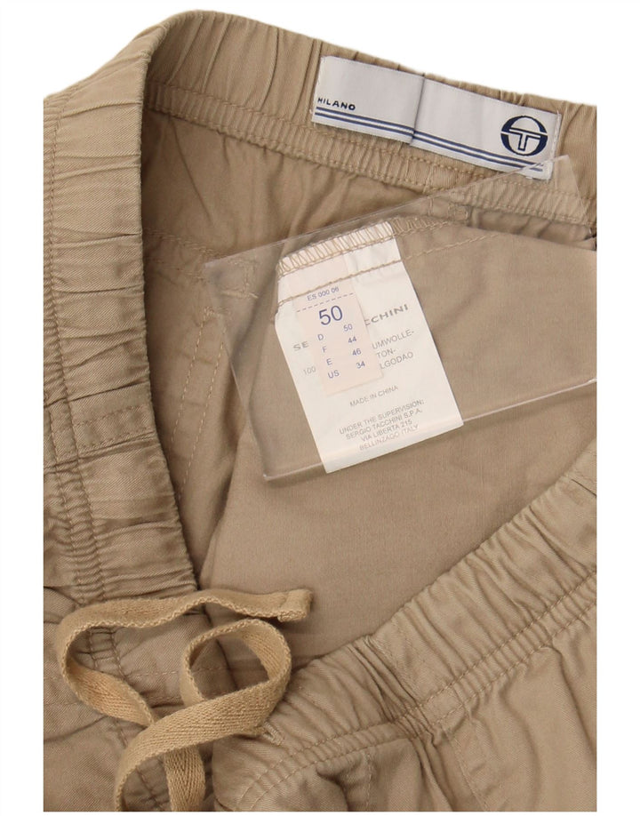 Sergio Tacchini Mens Chino Shorts IT 50 Large W32 Beige Cotton