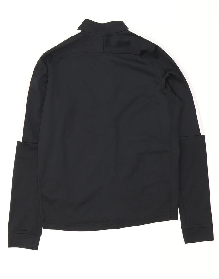 NIKE Boys Dri Fit Tracksuit Top Jacket 12-13 Years Large Black Colourblock