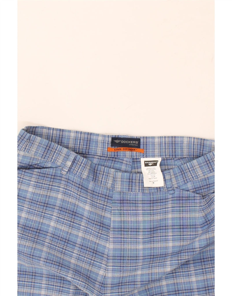 DOCKERS Womens Casual Shorts US 8 Medium W30 Blue Check Cotton | Vintage Dockers | Thrift | Second-Hand Dockers | Used Clothing | Messina Hembry 