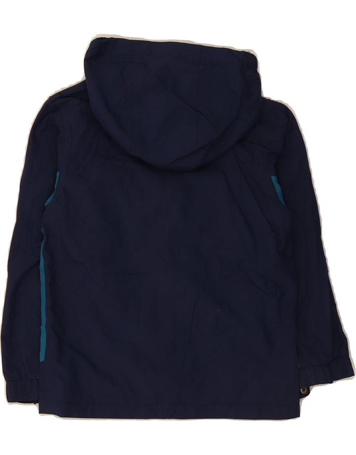 MOUNTAIN WAREHOUSE Boys Hooded Rain Jacket 5-6 Years Navy Blue Colourblock Vintage Mountain Warehouse and Second-Hand Mountain Warehouse from Messina Hembry 