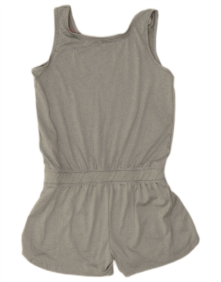 Reebok Girls Graphic Sleeveless Playsuit 14-15 Years XL Grey Polyester