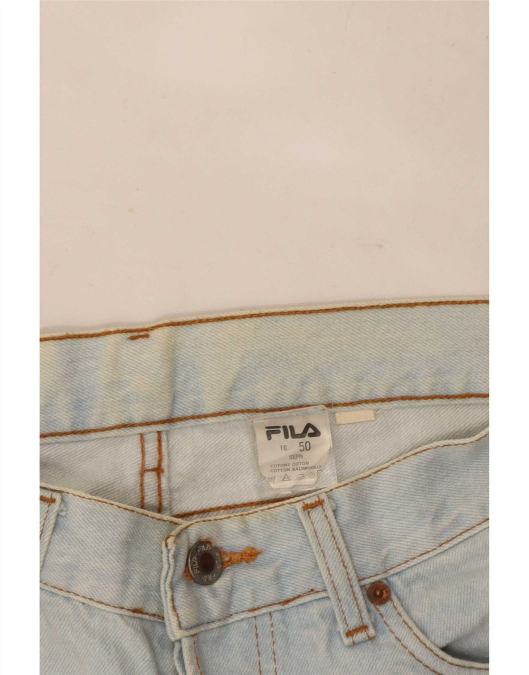 Fila Mens Straight Jeans IT 50 Large W32 L32 Blue Cotton