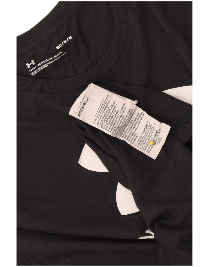 Under Armour Mens Graphic T-Shirt Top Medium Black Cotton