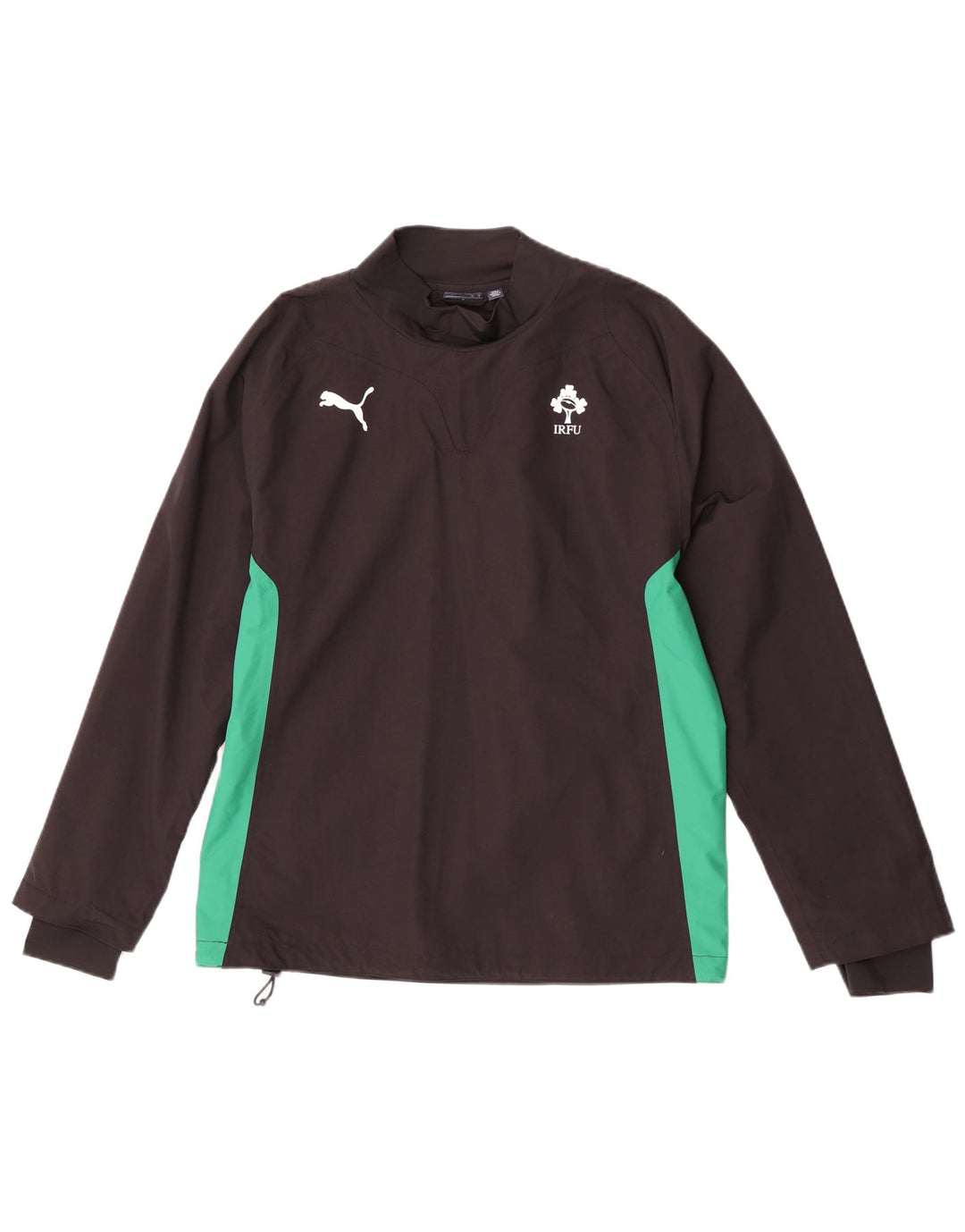 Puma Mens IRFU Pullover Tracksuit Top Medium Black Colourblock Nylon