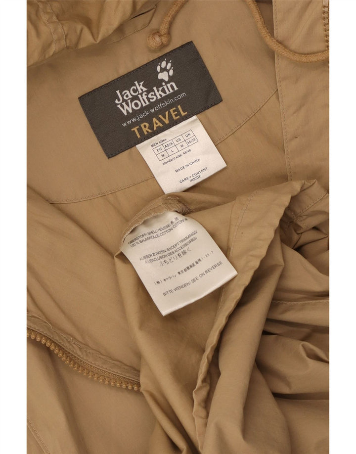 Jack Wolfskin Mens Graphic Hooded Bomber Jacket UK 36/38 Medium Beige