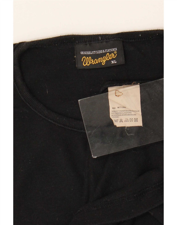 Wrangler Mens T-Shirt Top XL Black Cotton