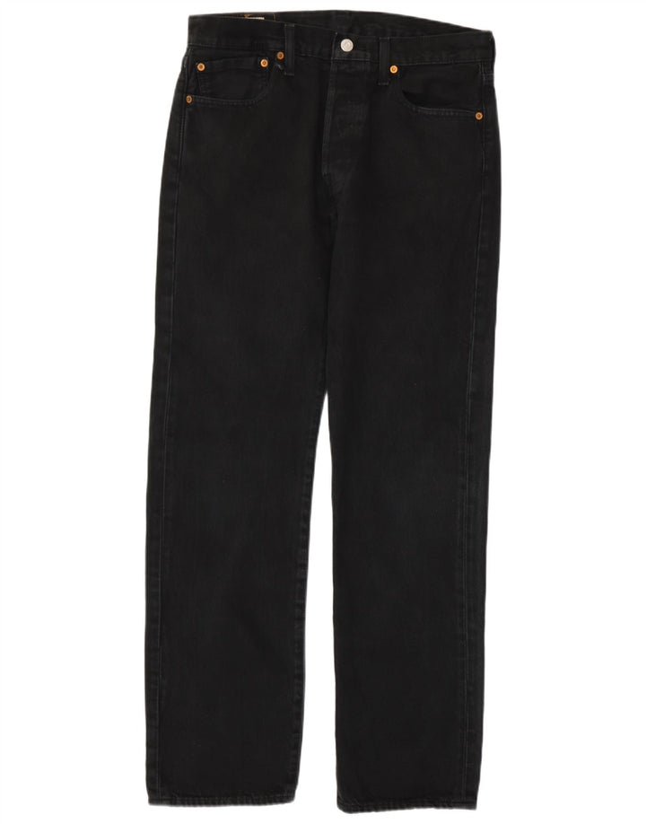 Levi's Mens 501 Straight Jeans W32 L32 Black Cotton