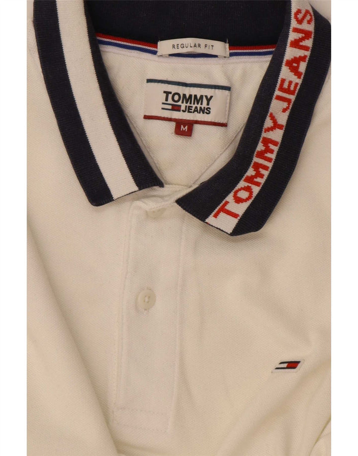Tommy Hilfiger Mens Graphic Regular Fit Rugby Polo Shirt Medium White
