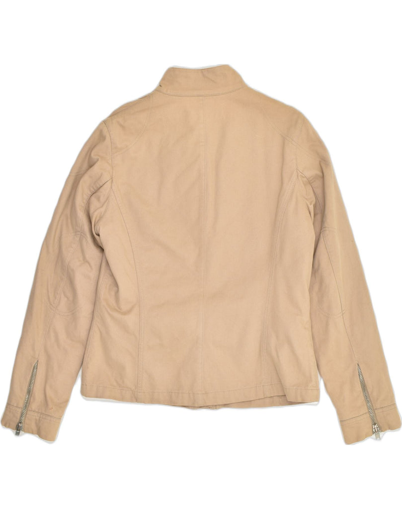 SERGIO TACCHINI Womens Bomber Jacket UK 14 Medium Beige | Vintage Sergio Tacchini | Thrift | Second-Hand Sergio Tacchini | Used Clothing | Messina Hembry 