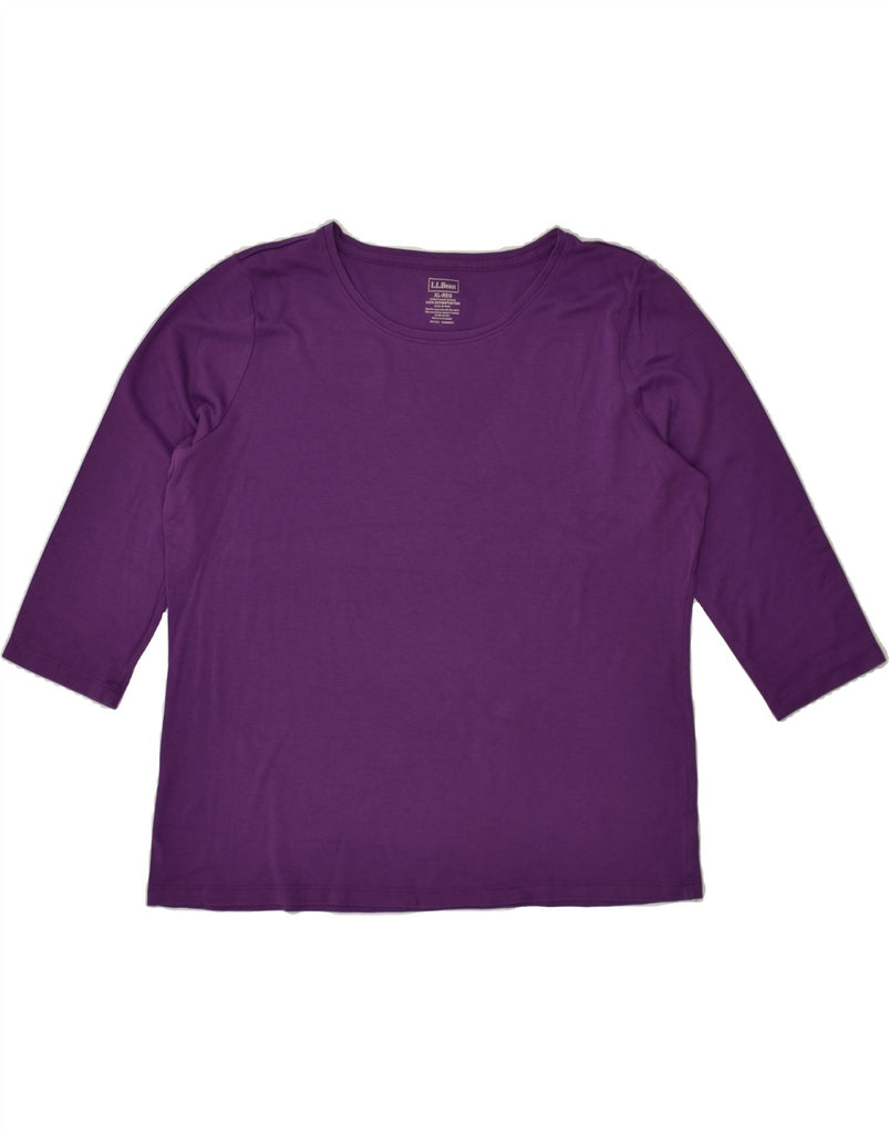 L.L.BEAN Womens Top 3/4 Sleeve UK 18 XL Purple Cotton | Vintage L.L.Bean | Thrift | Second-Hand L.L.Bean | Used Clothing | Messina Hembry 