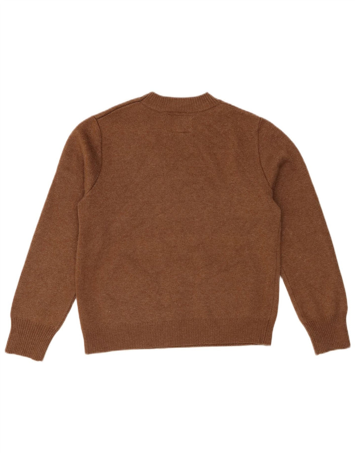 Zara Girls Crew Neck Jumper Sweater 11-12 Years Brown Polyester