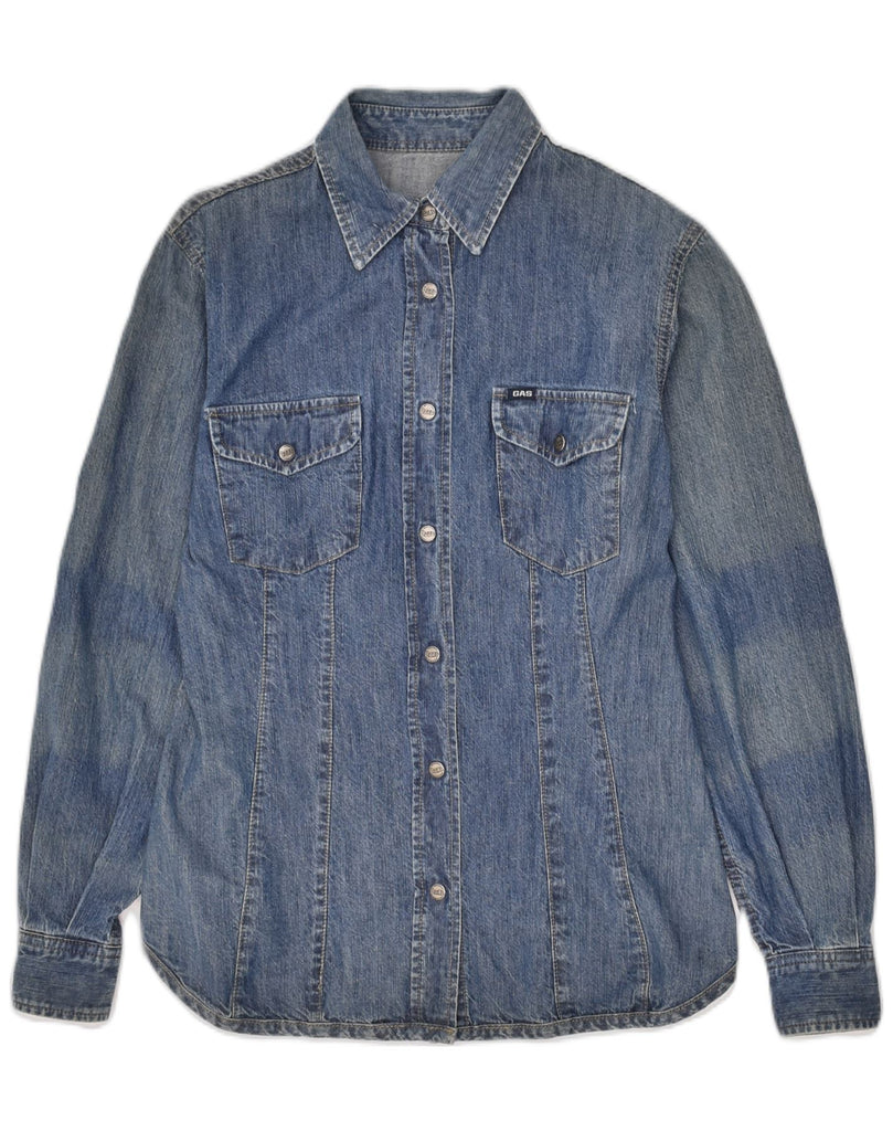 GAS Mens Denim Shirt Small Blue | Vintage Gas | Thrift | Second-Hand Gas | Used Clothing | Messina Hembry 