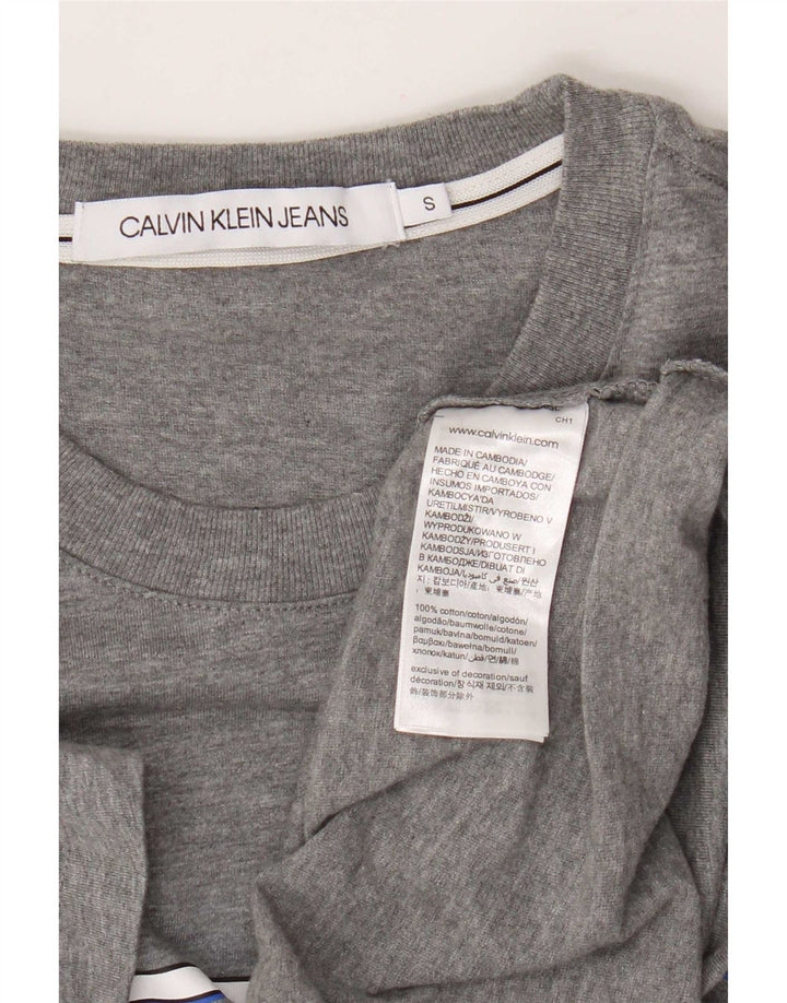 Calvin Klein Jeans Mens Graphic T-Shirt Top Small Grey Cotton