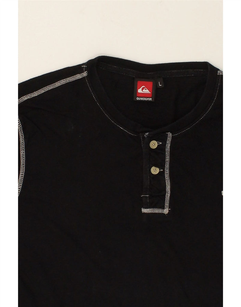 QUIKSILVER Mens Top Long Sleeve Large Black | Vintage Quiksilver | Thrift | Second-Hand Quiksilver | Used Clothing | Messina Hembry 