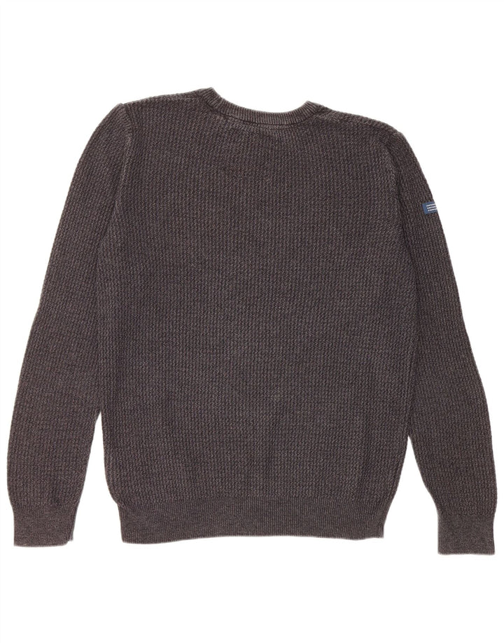 Superdry Mens Crew Neck Jumper Sweater Medium Grey Cotton