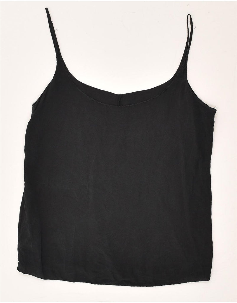 VINTAGE Womens Cami Top UK 4 XS Black | Vintage Vintage | Thrift | Second-Hand Vintage | Used Clothing | Messina Hembry 