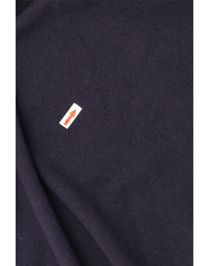 Sisley Mens V-Neck Jumper Sweater XL Navy Blue Argyle/Diamond Wool