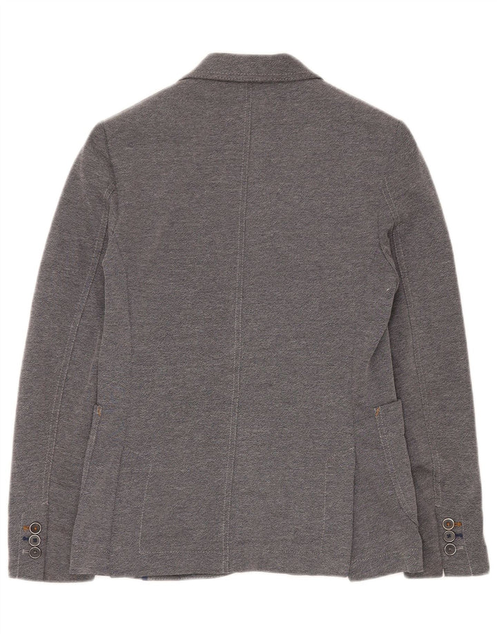 Zara Mens 2 Button Blazer Jacket EU 46 Small Grey Polyester