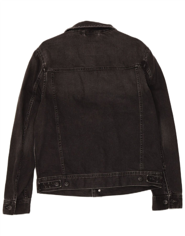 Marks & Spencer Mens Denim Jacket UK 38 Medium Black Cotton