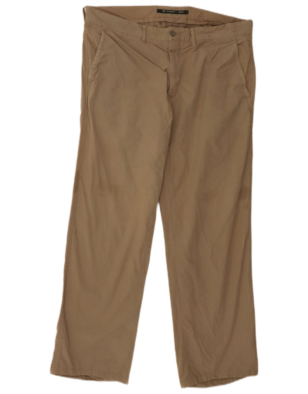 DOCKERS Mens Slim Chino Trousers W38 L31 Khaki Cotton