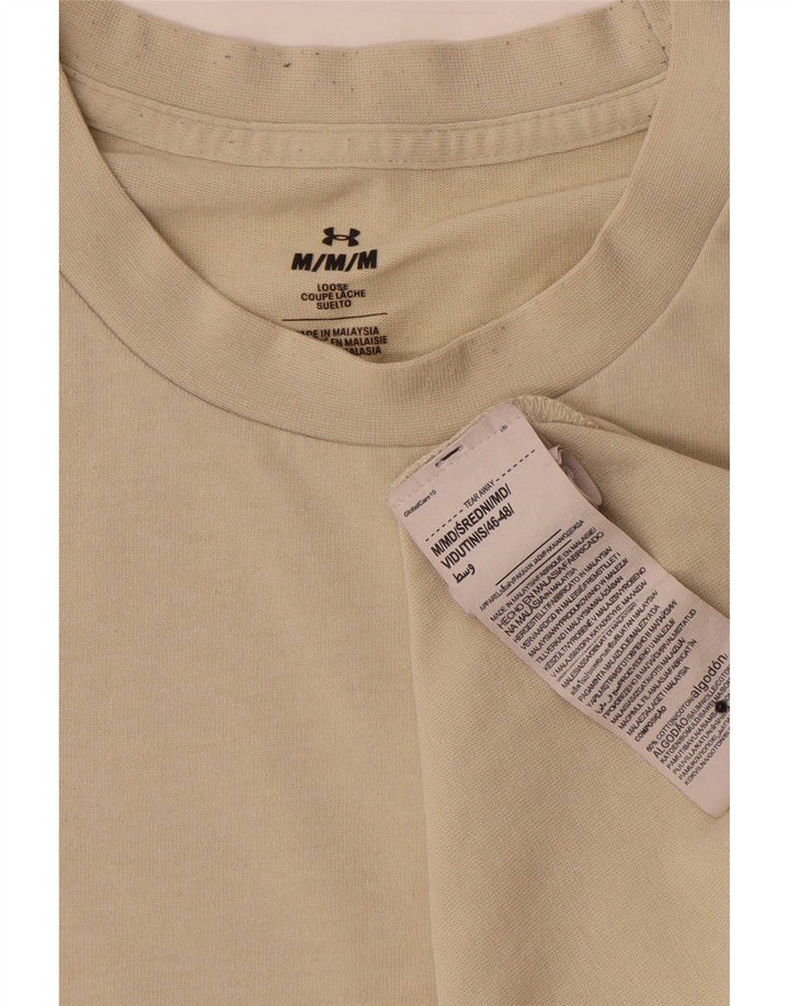 Under Armour Mens Graphic T-Shirt Top Medium Beige Cotton