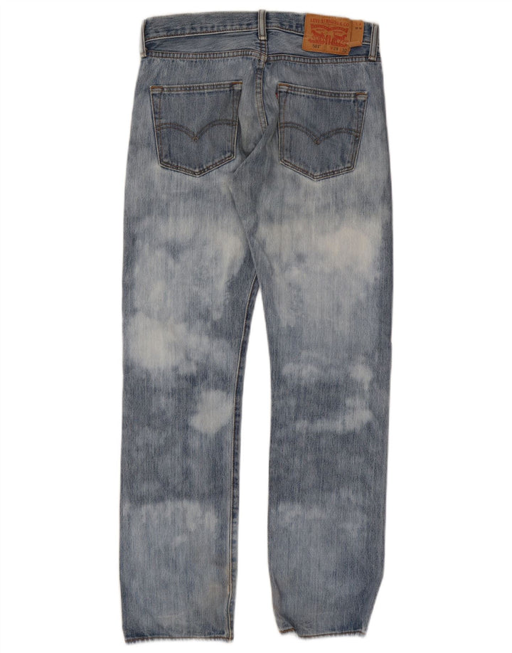 Levi's Mens 501 Straight Jeans W29 L30 Blue Tie Dye Cotton
