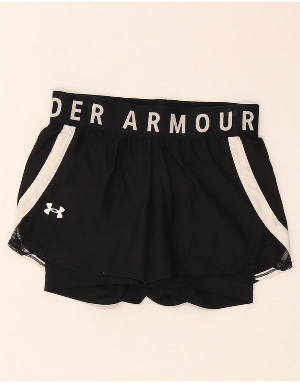 Under Armour Womens Graphic Sport Shorts UK 6 XS Black Colourblock