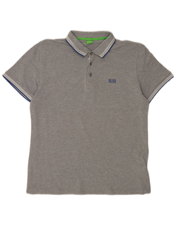 Hugo Boss Mens Regular Fit Polo Shirt XL Grey Flecked Cotton