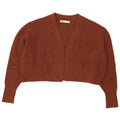 Zara Womens Oversized Crop Open Cardigan Sweater UK 14 Medium Brown