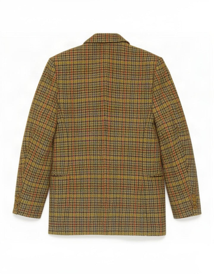 Vintage Womens 3 Button Blazer Jacket UK 10 Small Green Houndstooth Classic