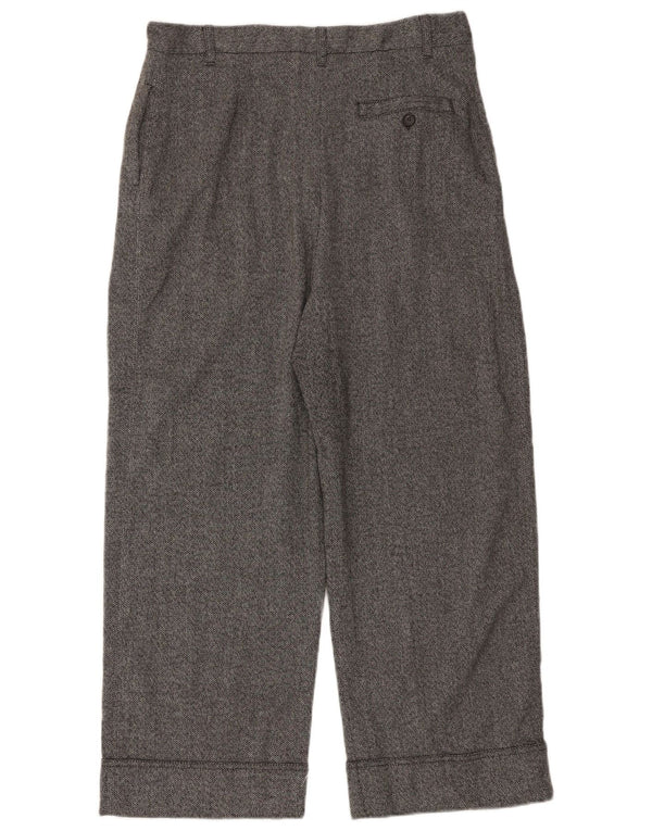 Zara Womens High Waist Pegged Chino Trousers XL W32 L28 Grey Herringbone