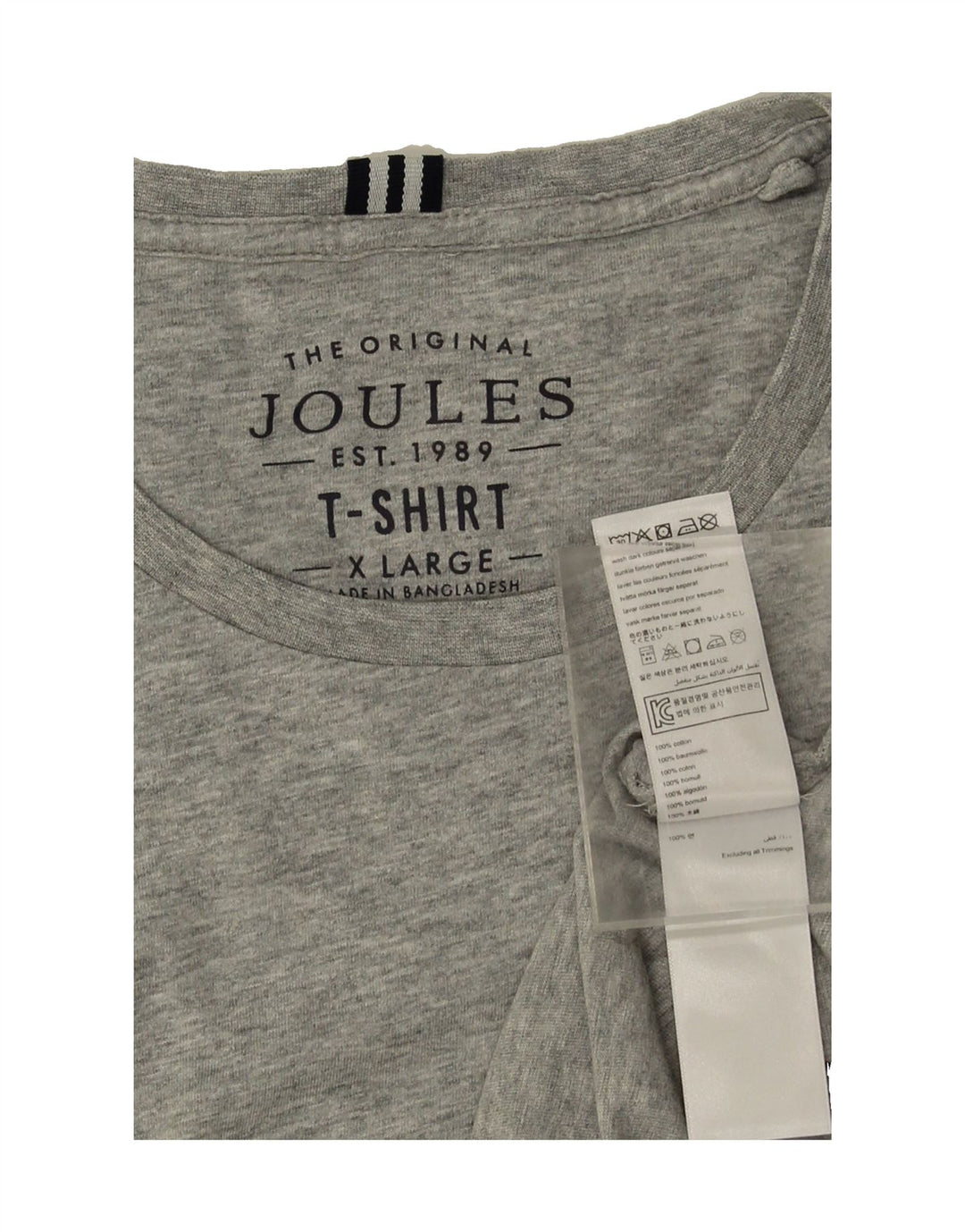 JOULES Mens T-Shirt Top XL Grey Cotton Vintage Joules and Second-Hand Joules from Messina Hembry 